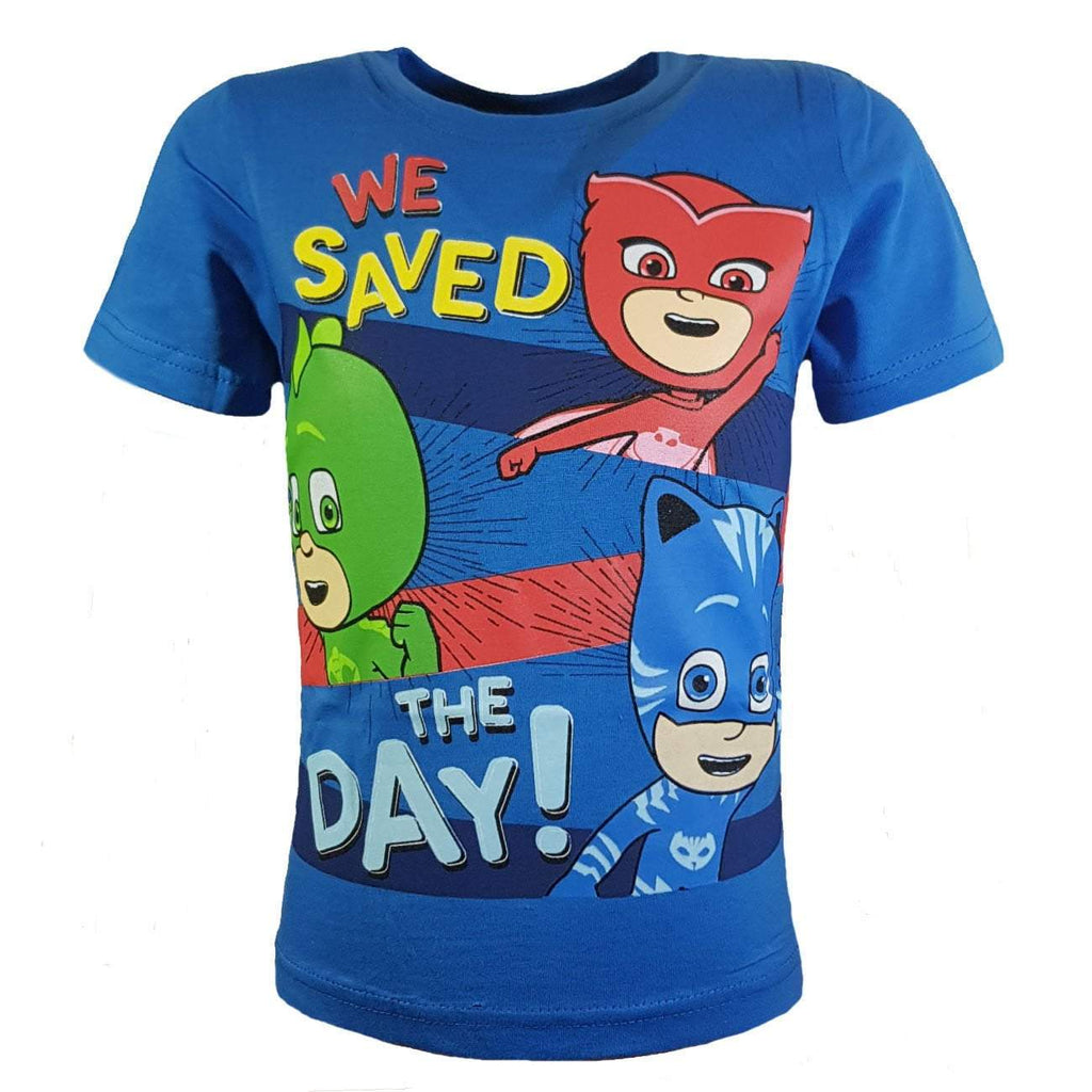 PJ Masks Boys T-Shirt Owlette Gekko Catboy 'We Saved The Day' - Super Heroes Warehouse