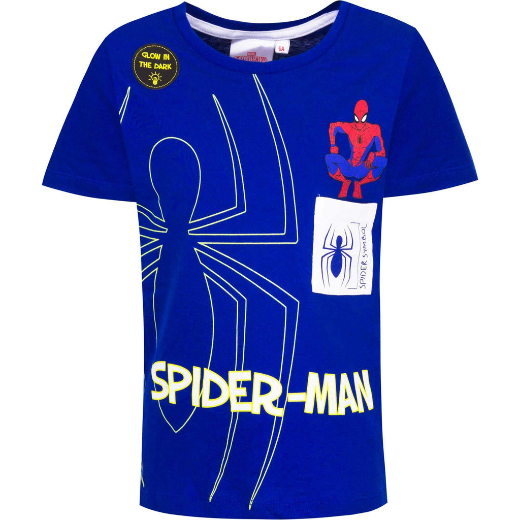 Spiderman Boys T-Shirt Glow In The Dark - Super Heroes Warehouse